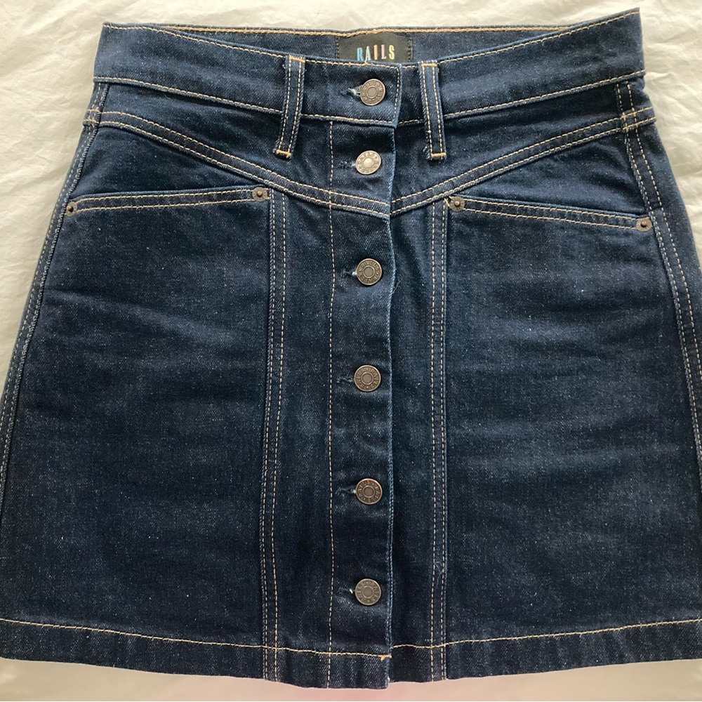 Rails Canyon Dark Blue Mini A-Line Denim Skirt